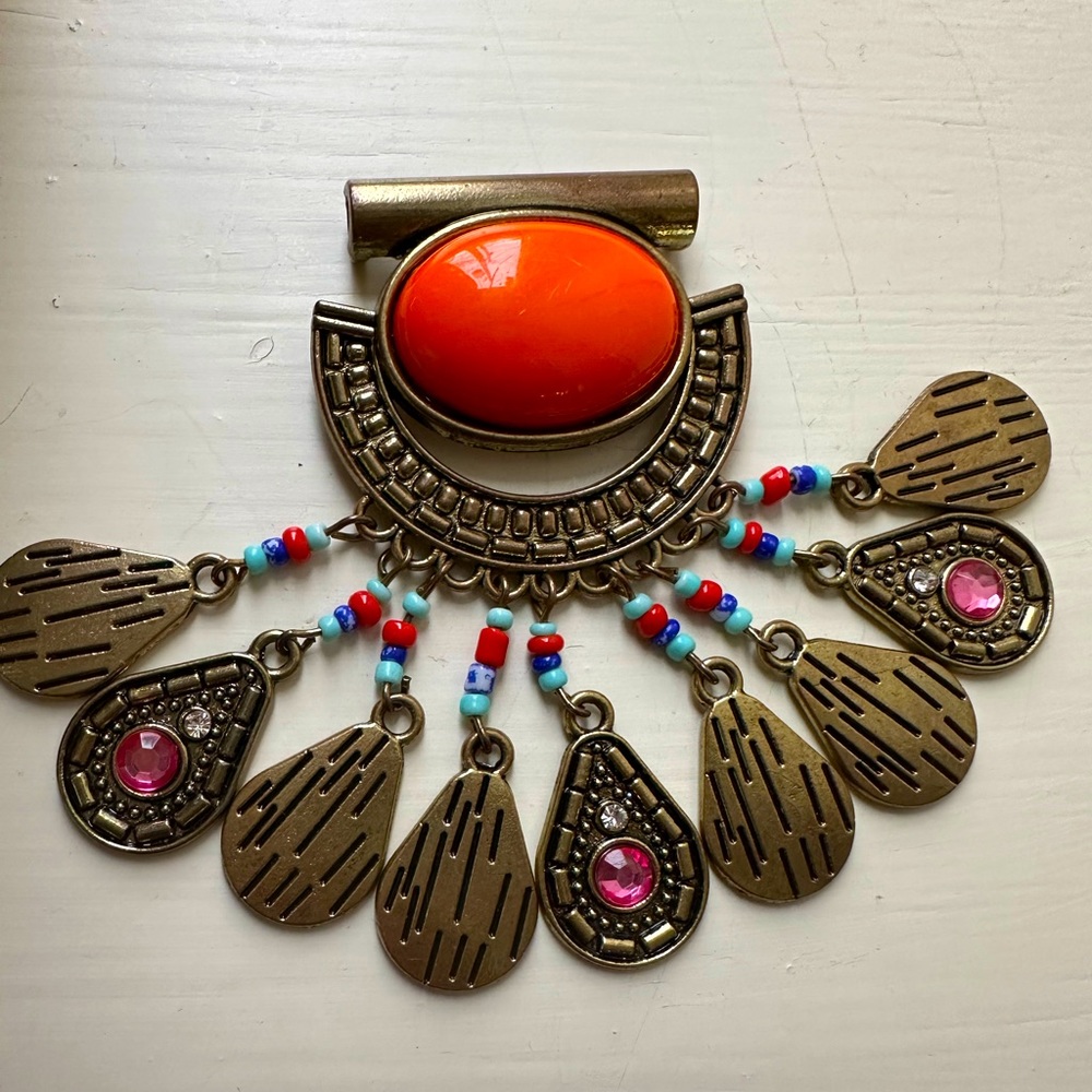 African Inspired Bold and beautiful Pendent for leather corded necklace.